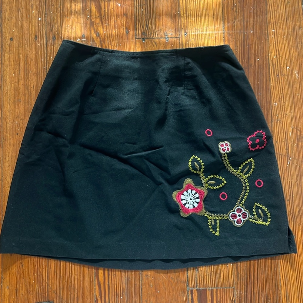 Vintage Embroidered Mini Skirt
